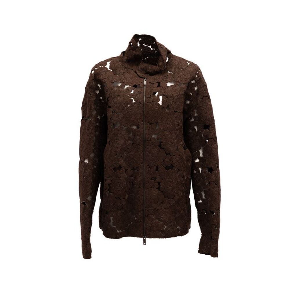 Valentino Garavani Brown Floral Lace Women's Jacket